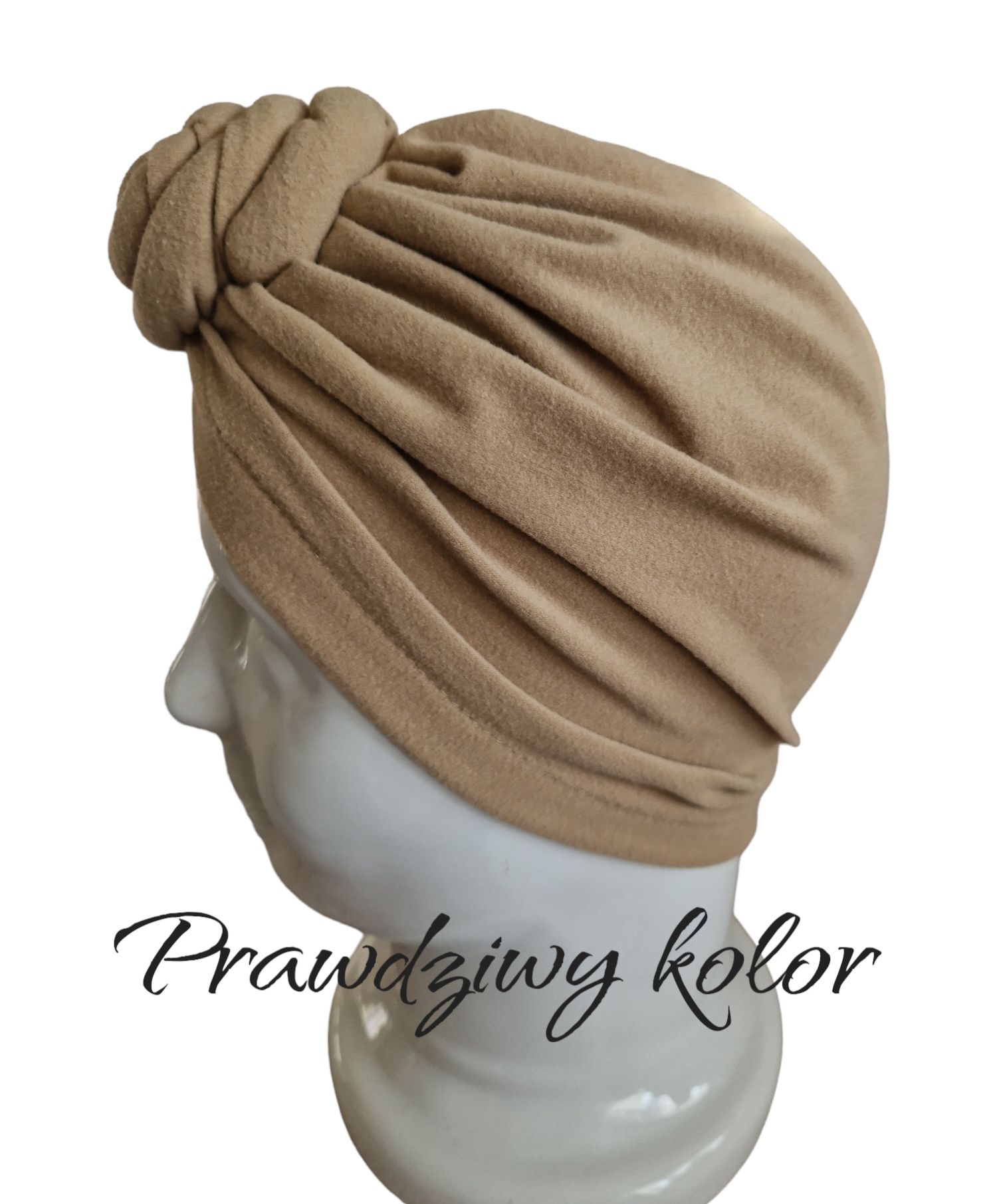 Beżowy retro turban węzeł czapka