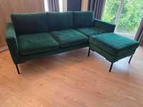 Zestaw sofa 3 osobowa + pufa, Vieri Divani, butelkowa zieleń