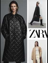 Кожаное пальто Zara новое