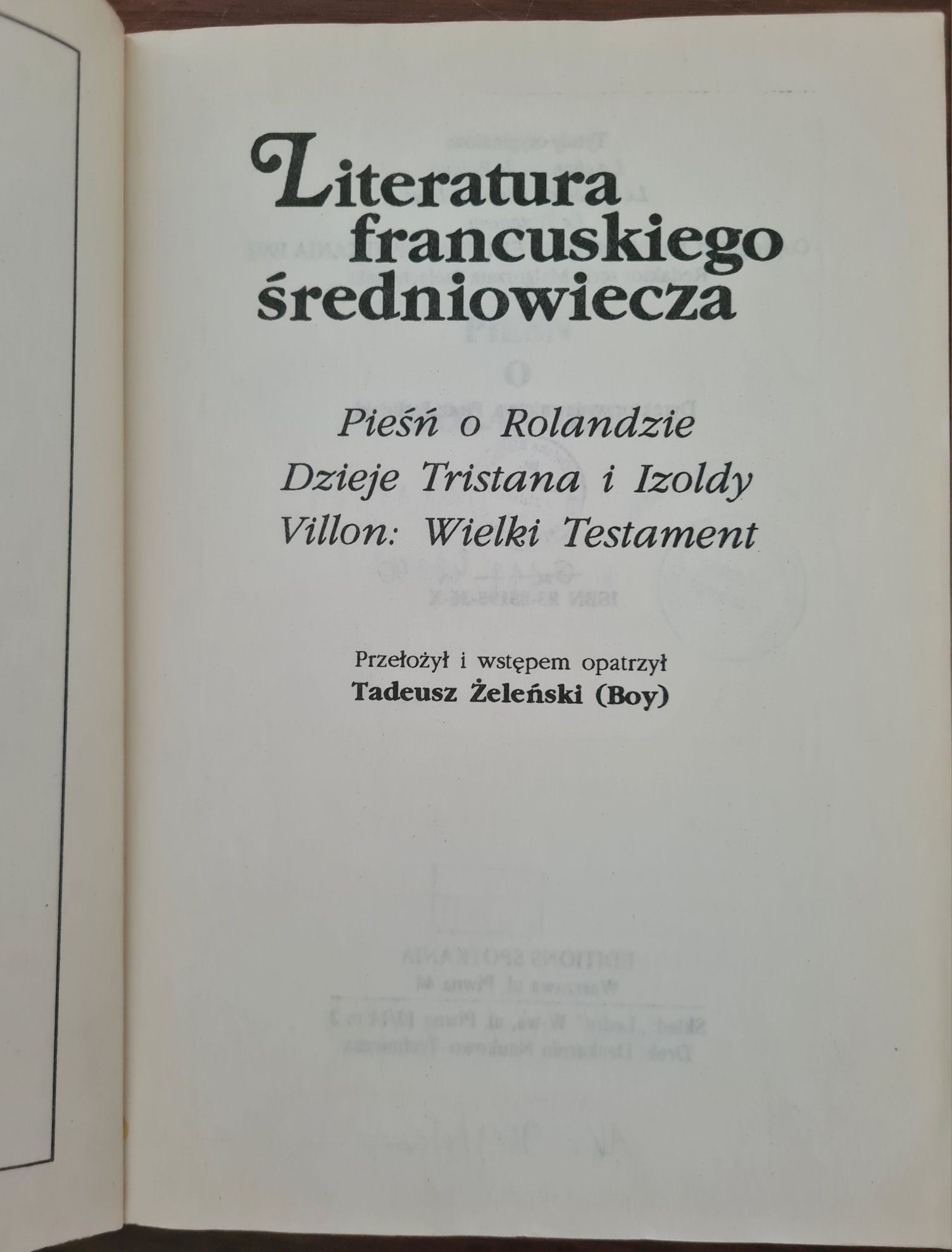 Literatura francuskiego średniowiecza - Książka
