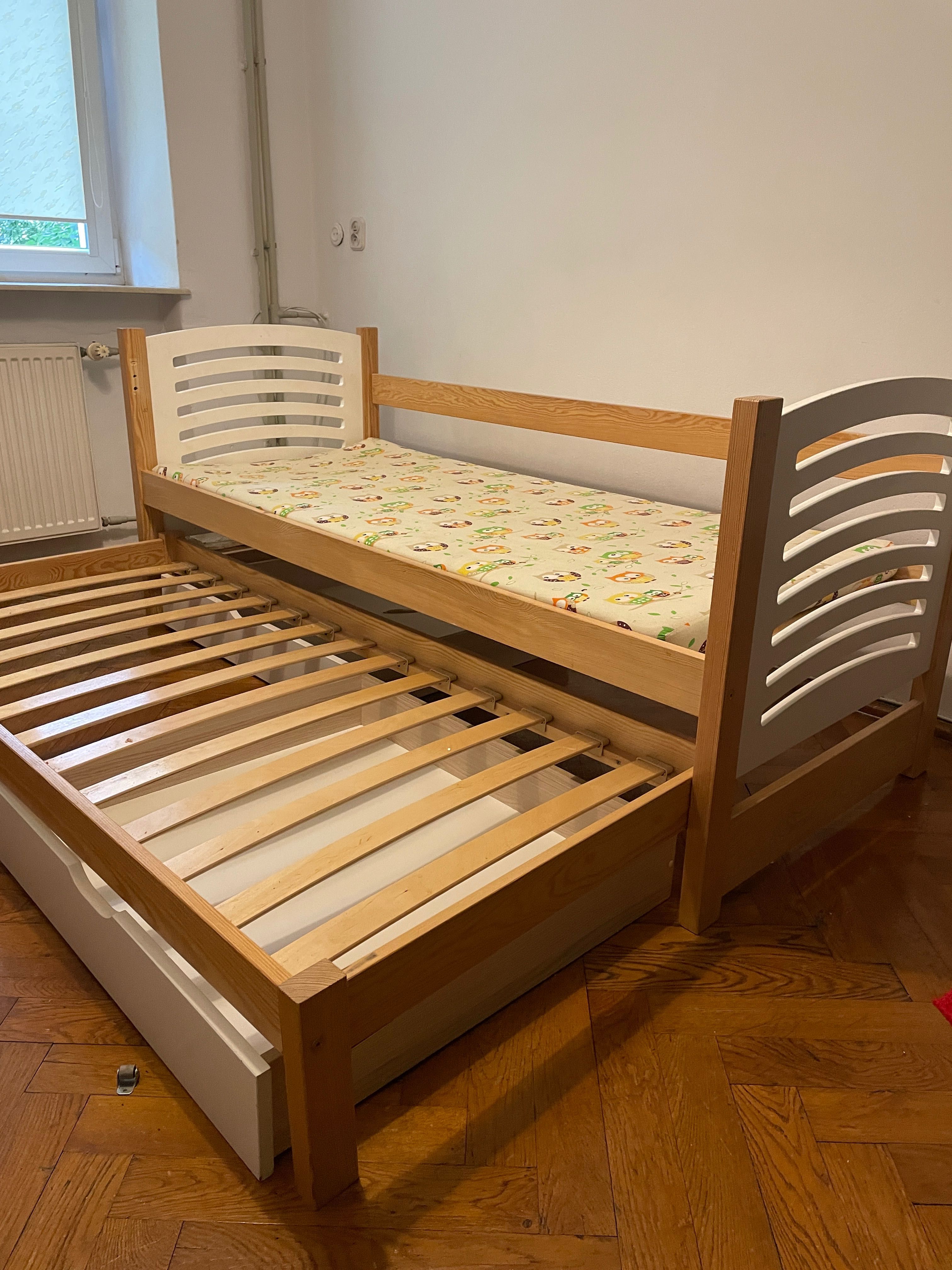 Łóżko Dziecięce Rozkładane Z Materacem Z Szufladami Wymiary 80x190