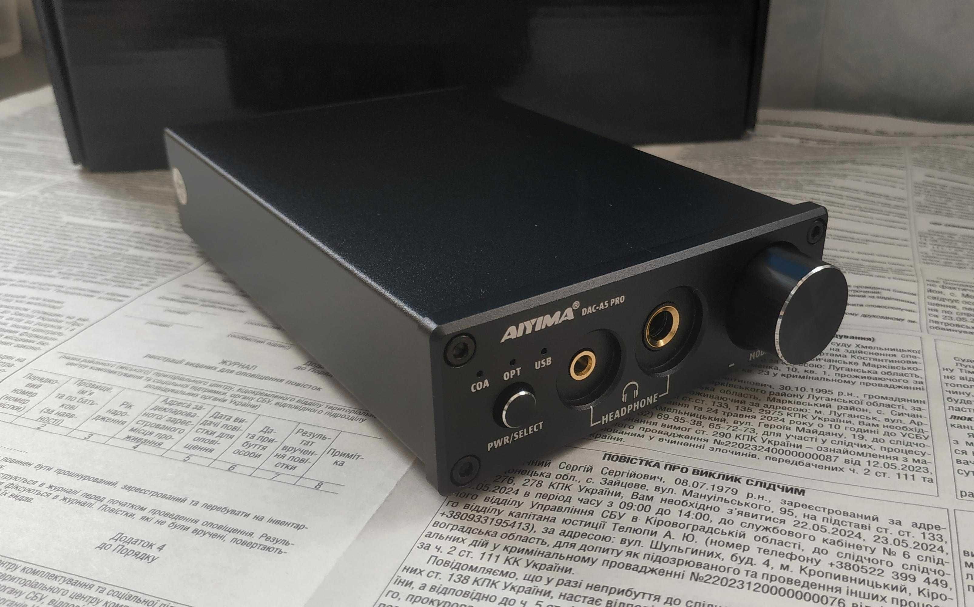DAC, ЦАП, AIYIMA DAC A5 Pro, Підсилювач навушників. Нове.