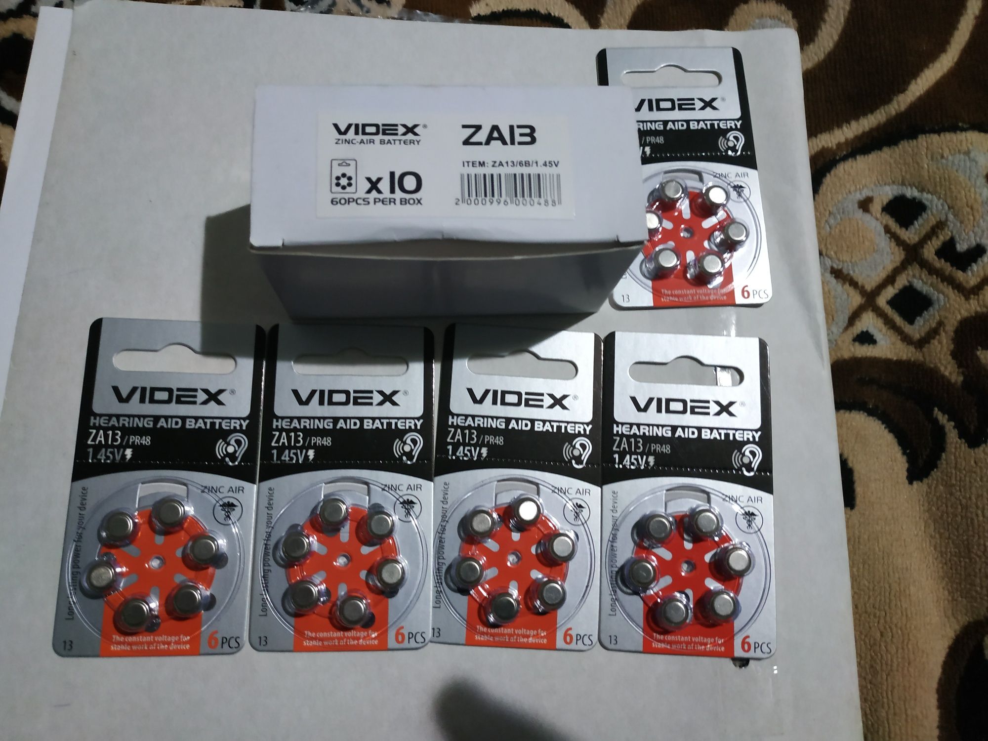 Батарейки в слуховой аппарат Videx ZA13.Новые.