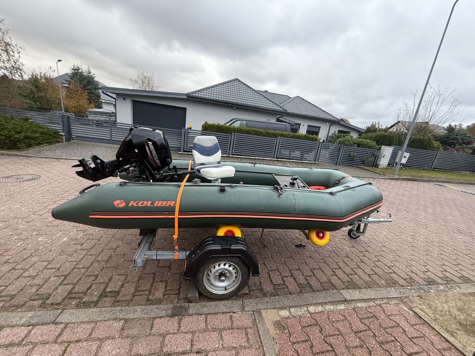 Ponton Kolibri+przyczepa+Mercury F10+Echosonda