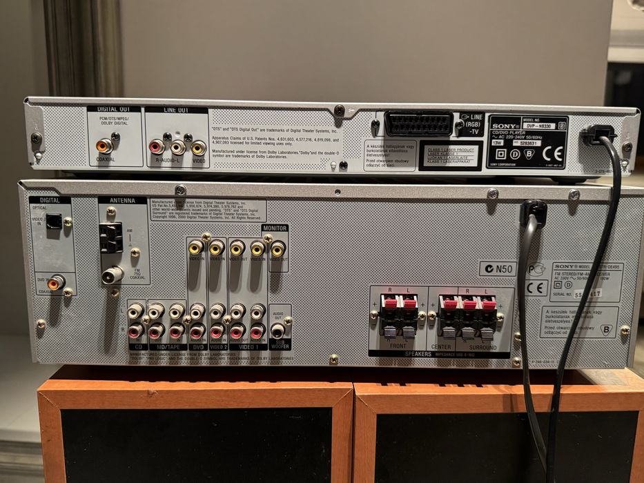 Zestaw amplituner-Odtwarzacz cd dvd -Kolumny sony