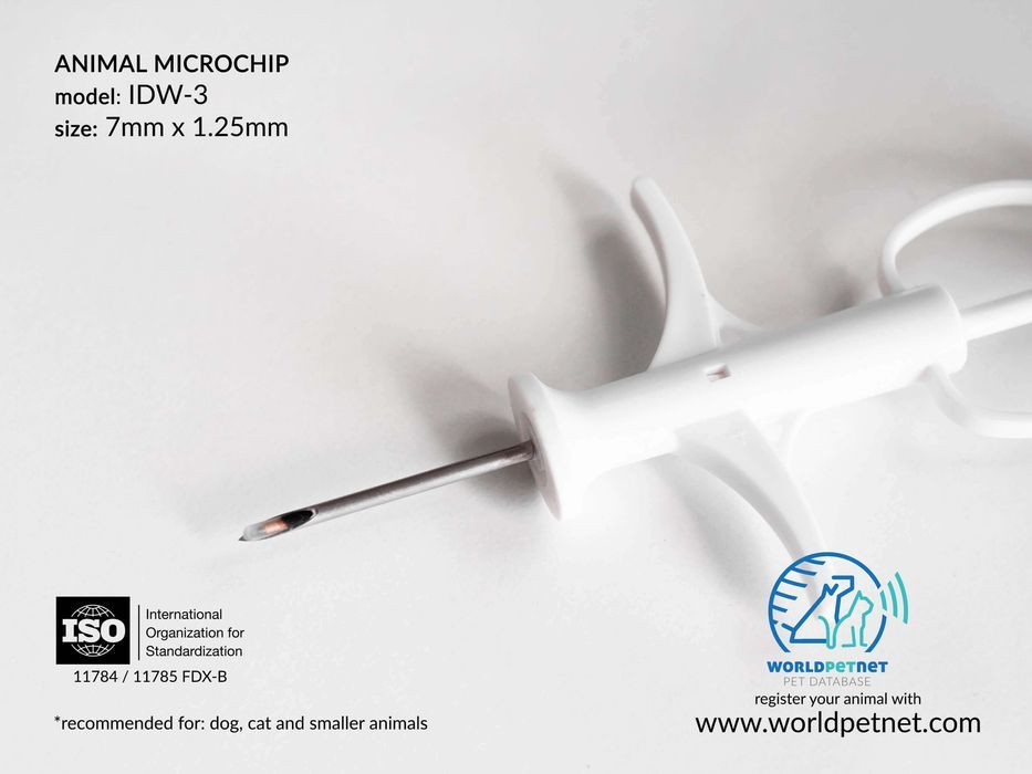 Strzykawka z mikroczipem RF-IDW-3 (kod 900) 7mmx1.25mm