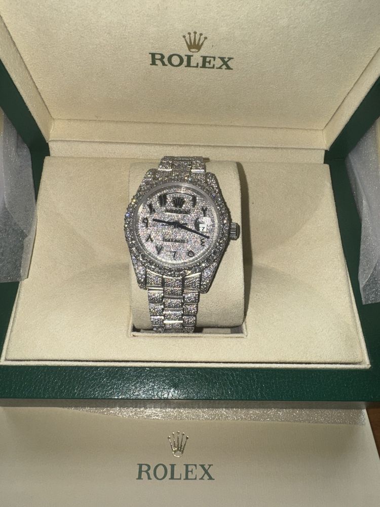 Iced Out Rolex Day-Date + Papiery i diamond tester