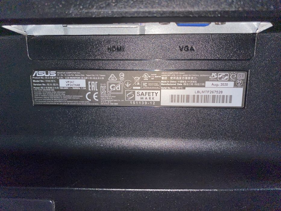 Monitor Asus VP247HAE  23,6” LED FullHD