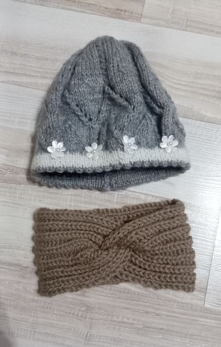 Zestaw dziewczęcy czapka i opaska 6-9 miesięcy 13