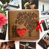 Фотоальбом из дерева с вашими инициалам, надписями! Подарок на свадьбу