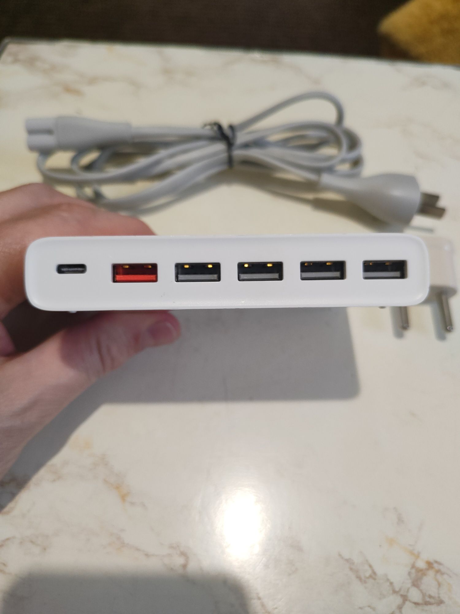 Mi USB Multiple Hub 60W Fast Charger 6 port White (CDQ06ZM)