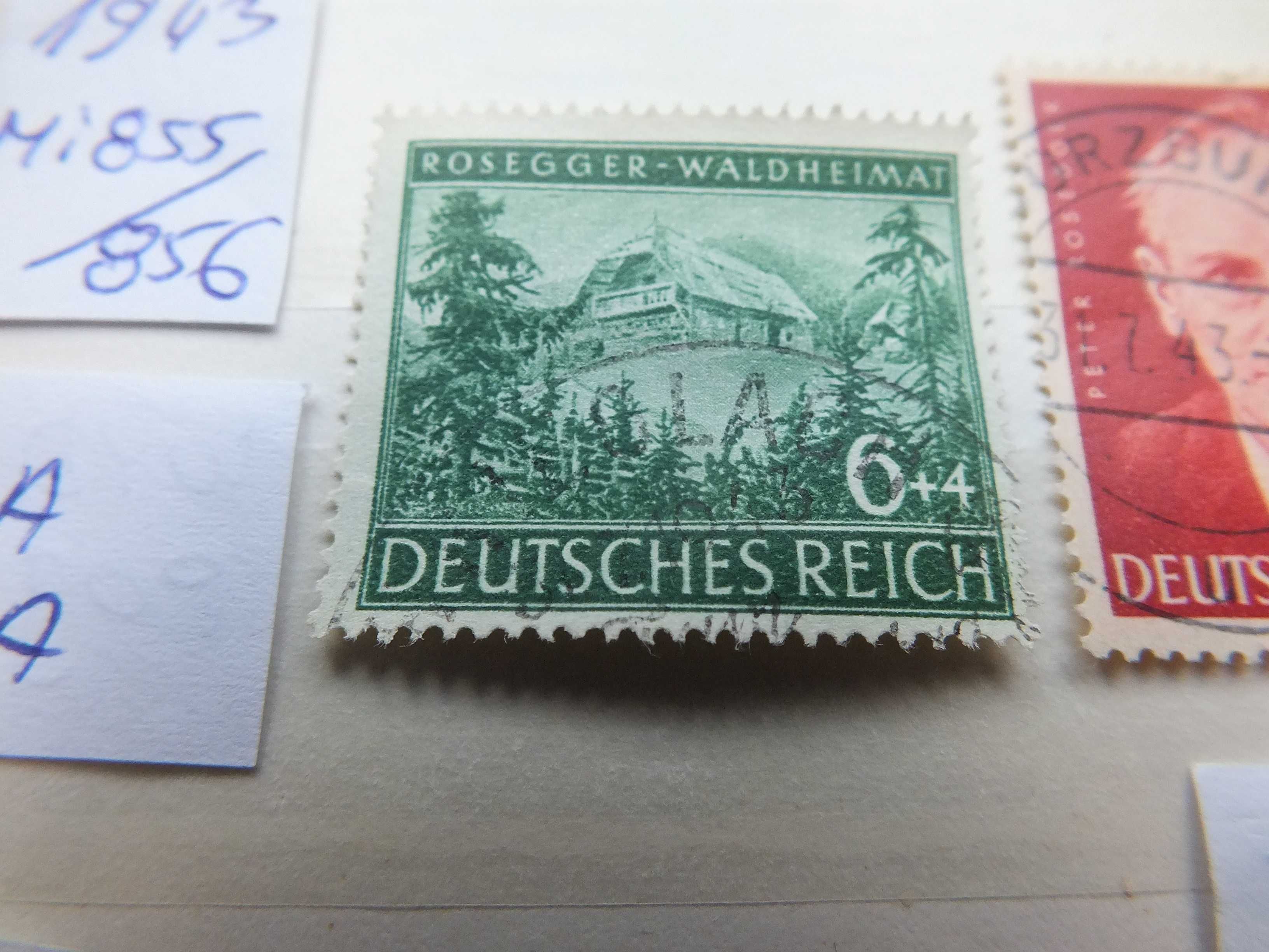 3szt. znaczki seria Mi854, Mi855 Niemcy 1943r. Rzesza kasowane DROŻSZE