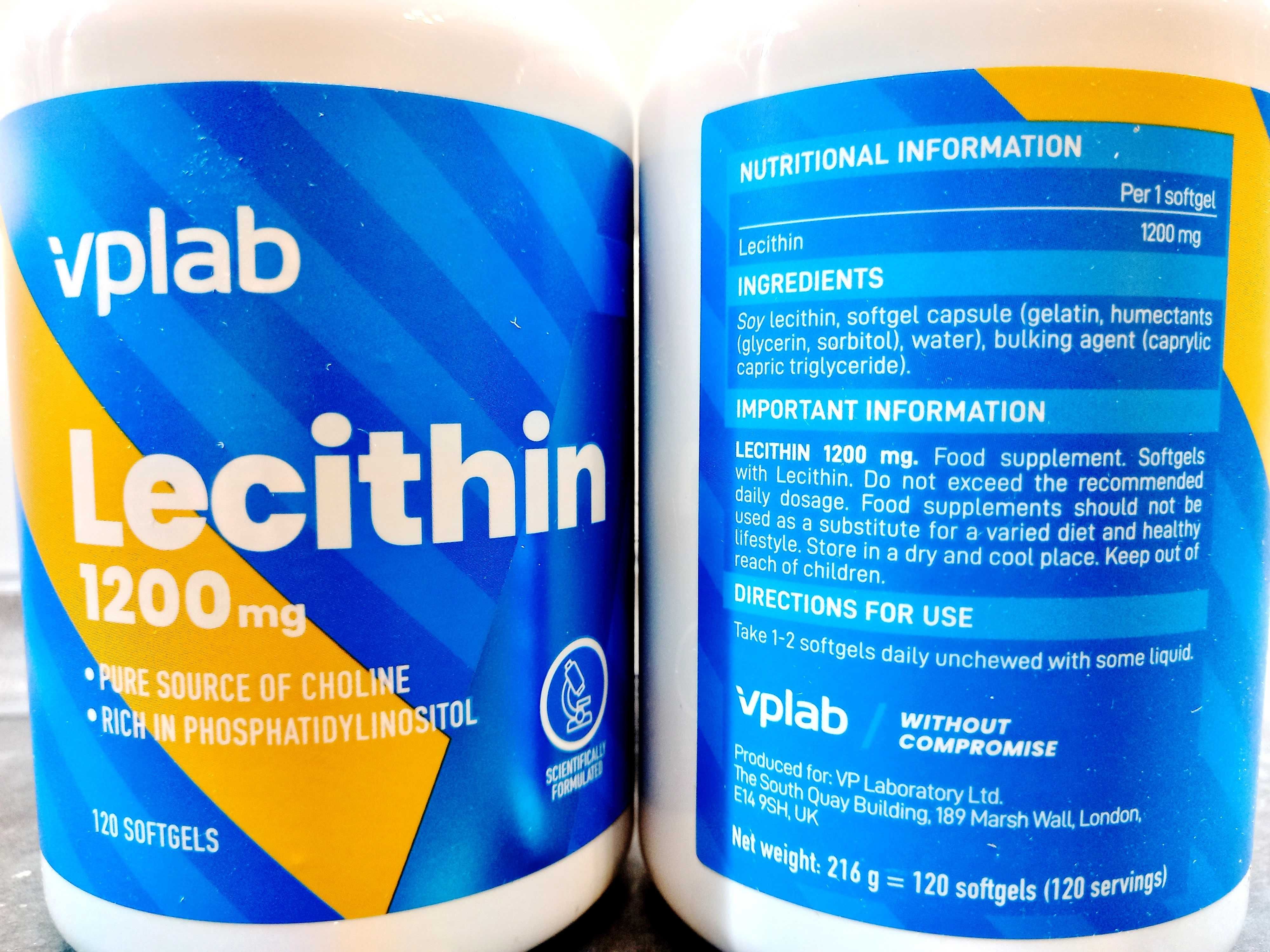 Vplab, Lecithin 1200 мг (120 капс.), лецитин соевый, лецитин соєвий