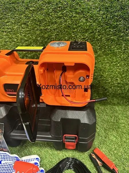 Електричний домкрат для авто 3 в 1 (Домкрат,Компресор, фанар) 12V,5,0Т