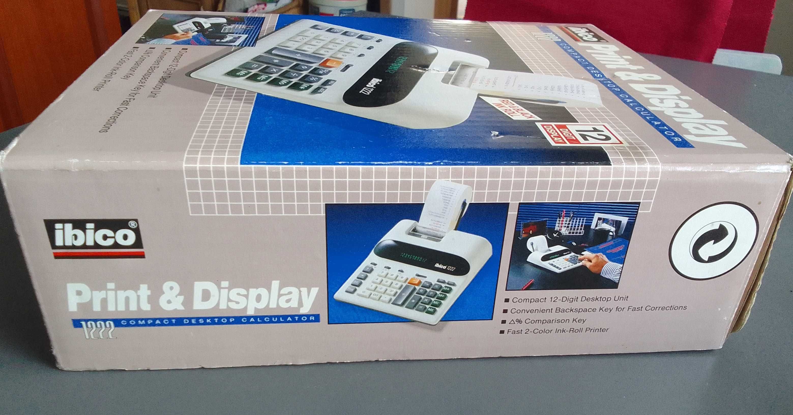 Kalkulator biurowy IBICO 1222 z drukarką + 4 rolki papieru NOWY Tanio!