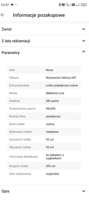 #Czarne łóżko jednoosobowe#