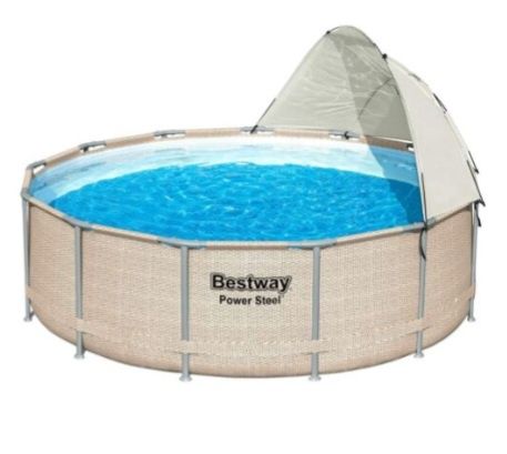 Conjunto de Piscina Desmontável Power Steel™ com Toldo 3,96 m x 1,