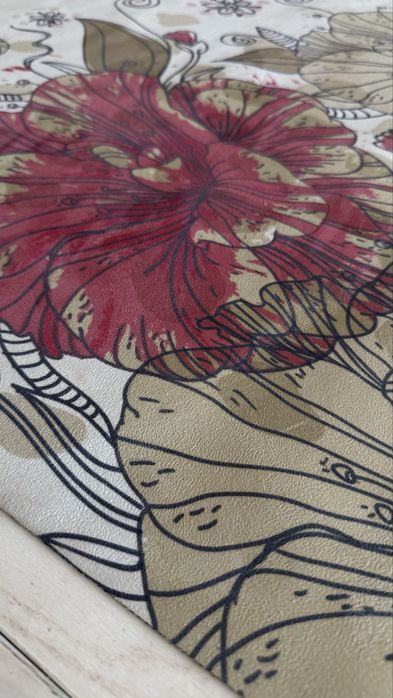 Йогамат замшевий із декором з ніжних квітів