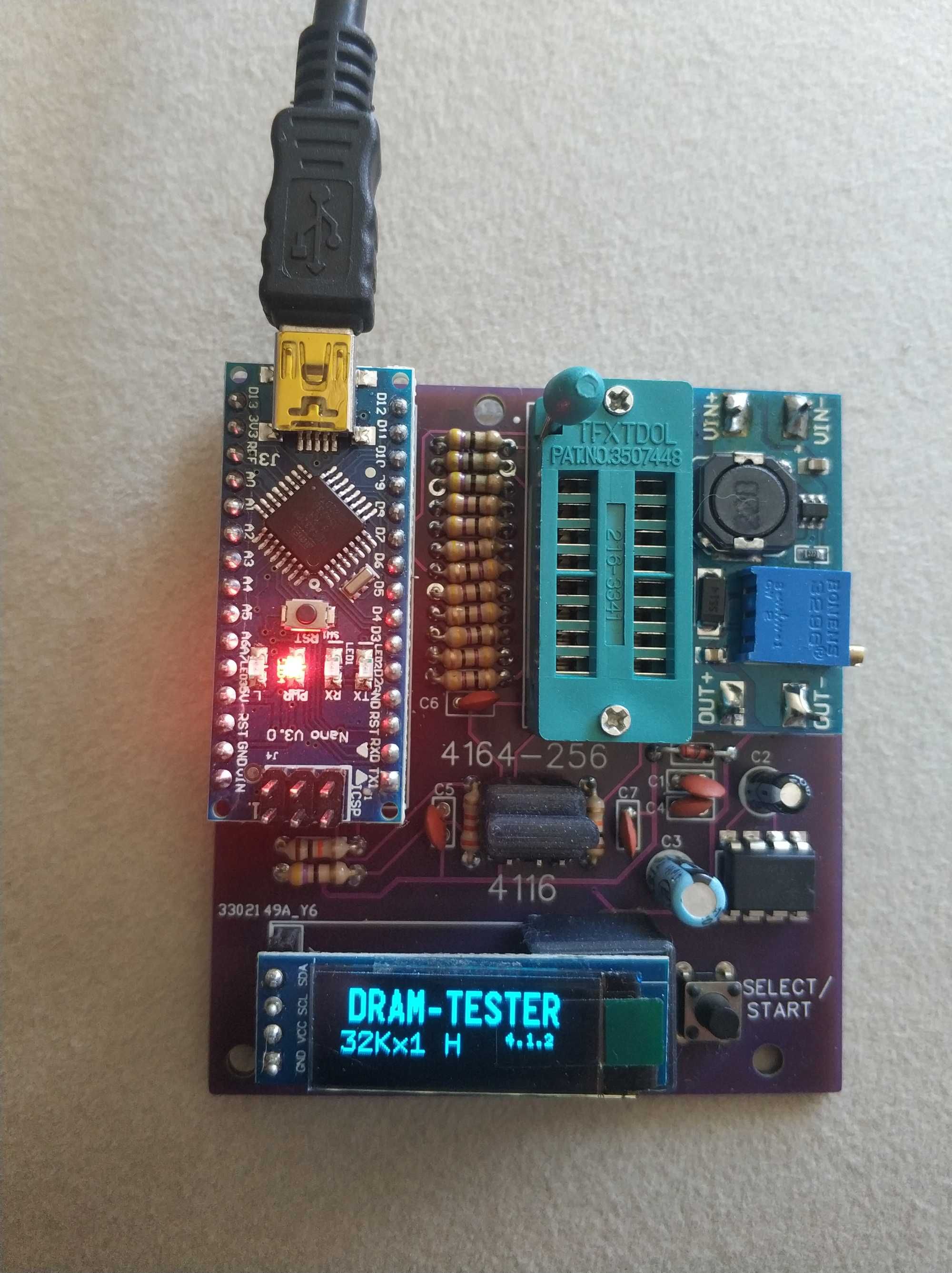 DRAM Tester - Testa Ram's 4164/TMS4532/4116/41256 do ZX Spectrum,..