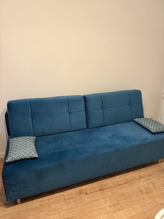 Sofa turkusowa - 3osobowa, rozkladana