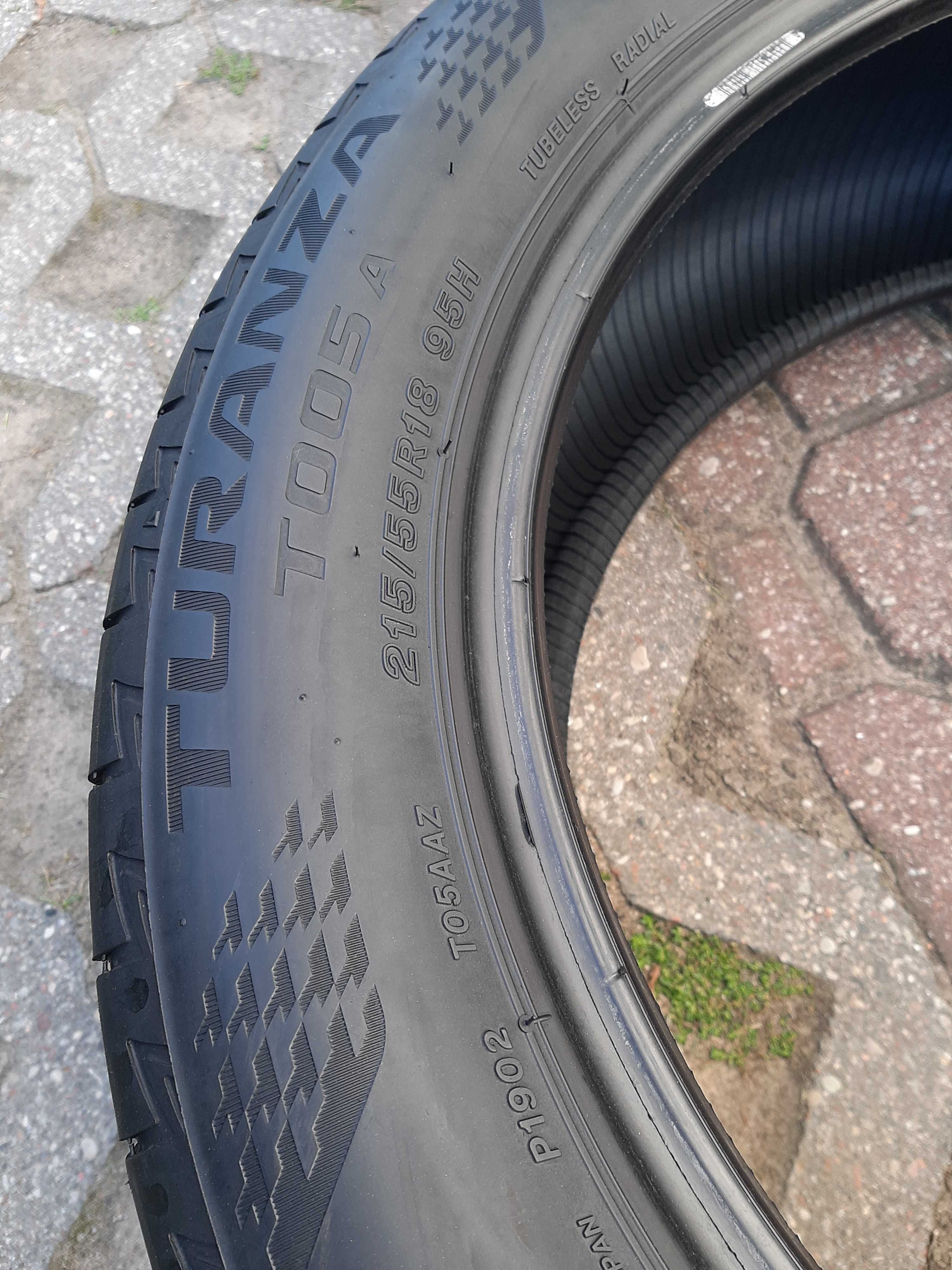 4x Opony letnie 215/55R18 Bridgestone Turanza T005 A / 2019r 5mm