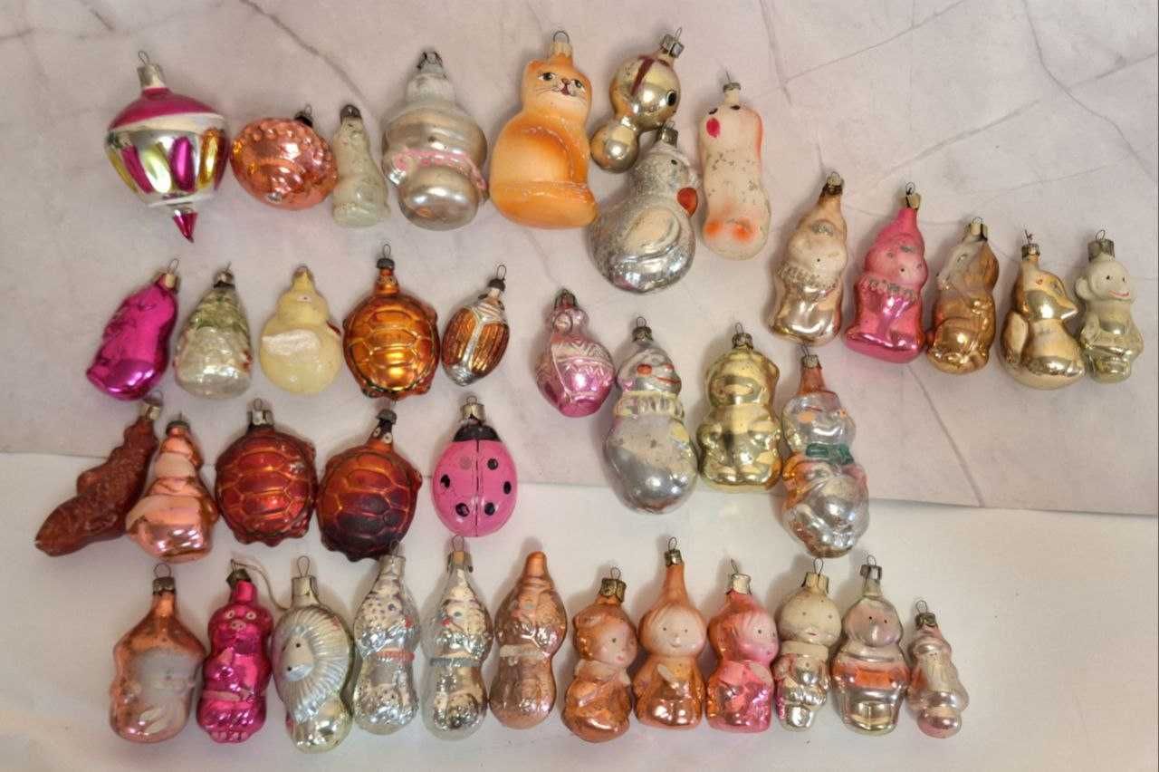 Дед мороз снегурочка елочные игрушки СССР флажки новогодние мишура