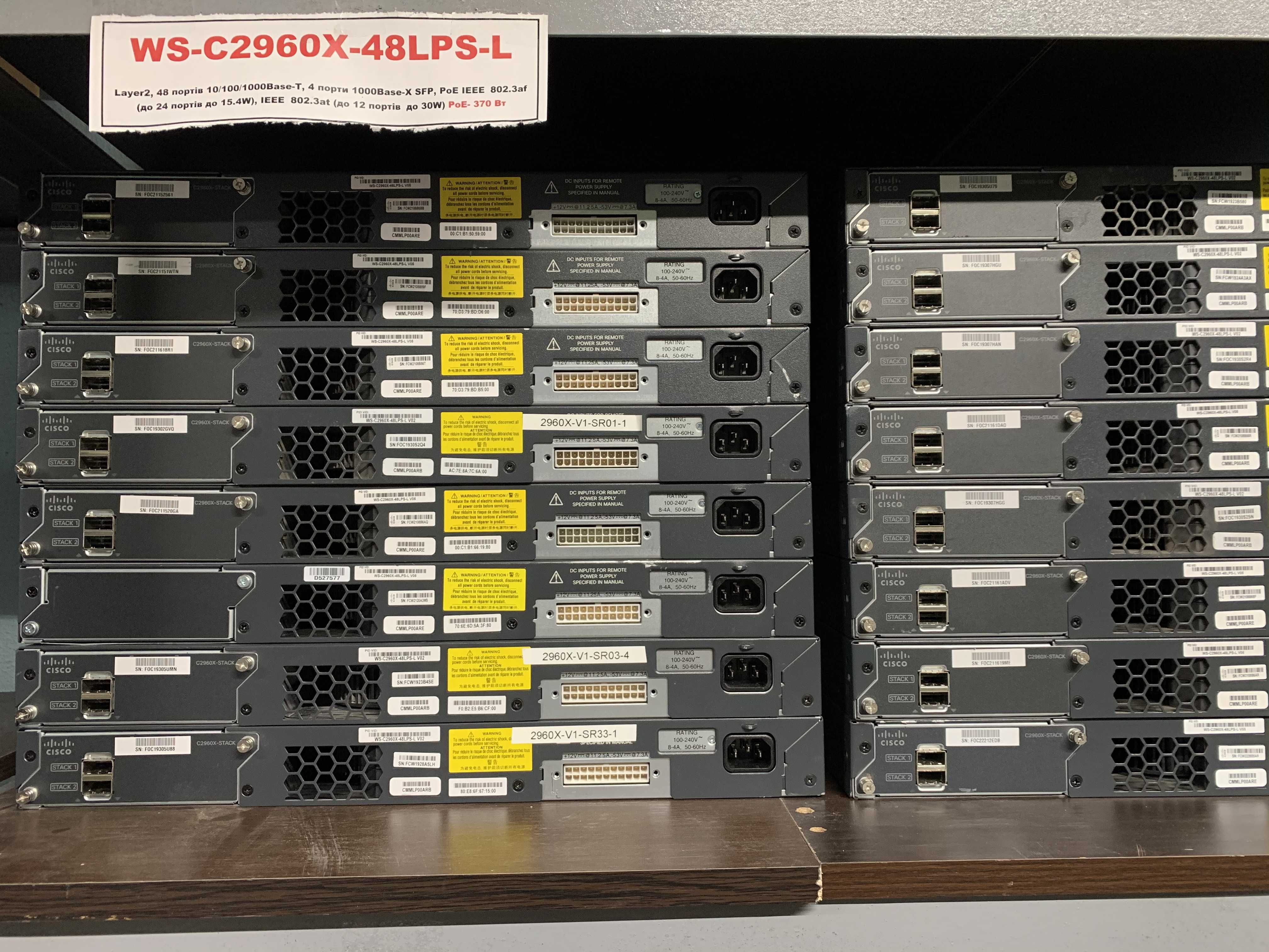 Комутатор Cisco Catalyst WS-C2960X-48LPS-L Є КІЛЬКІСТЬ