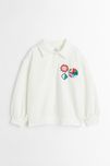 Biała bluza z kołnierzykiem H&M 134/140