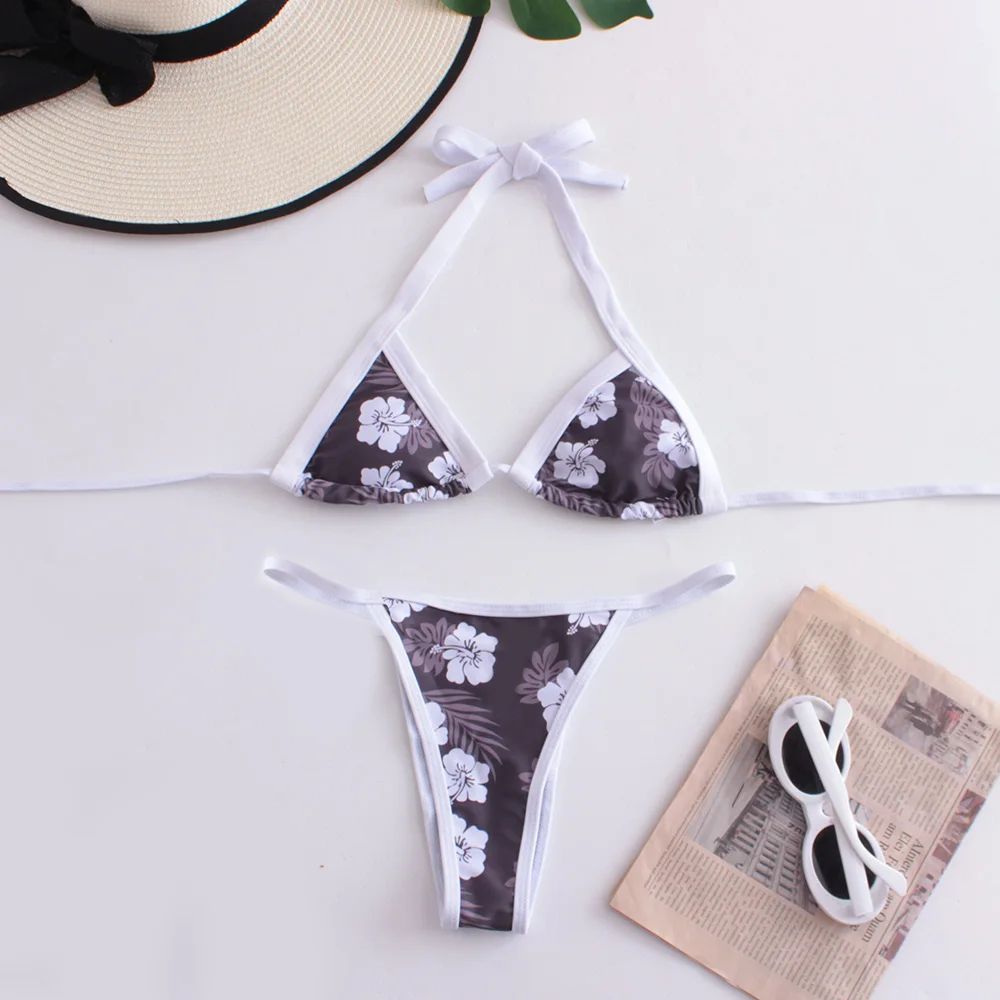 Sexy Strój Kąpielowy w Stylu Vintage Mini Mikro Bikini Brazylijskie -M