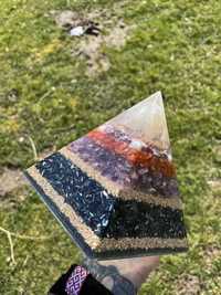 Duża Piramida Orgonit Odpromiennik Tensor 17x15 cm Minerały Ochronaj