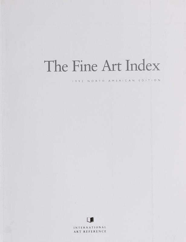 The fine art index (1992 north american edition)