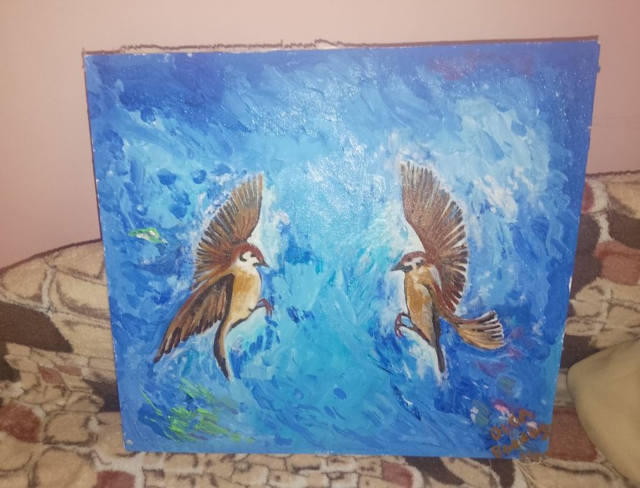 Картина інтер'єр два горобці