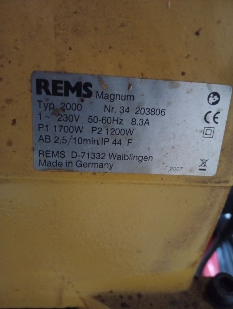 Gwintownica REMS Magnum. Do 2", stojąca