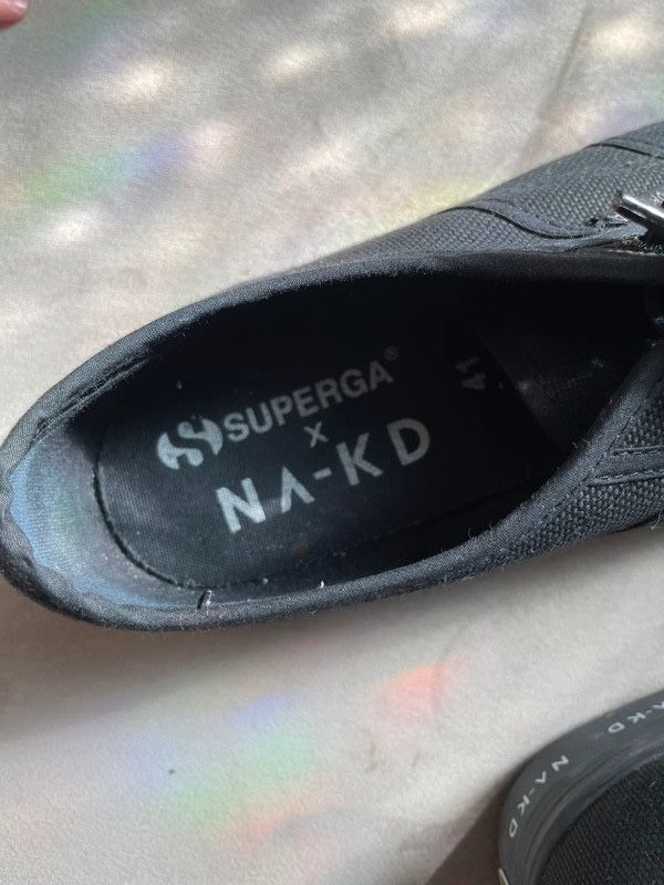 Trampki Na-kd x Superga na platformie czarne 41 logo