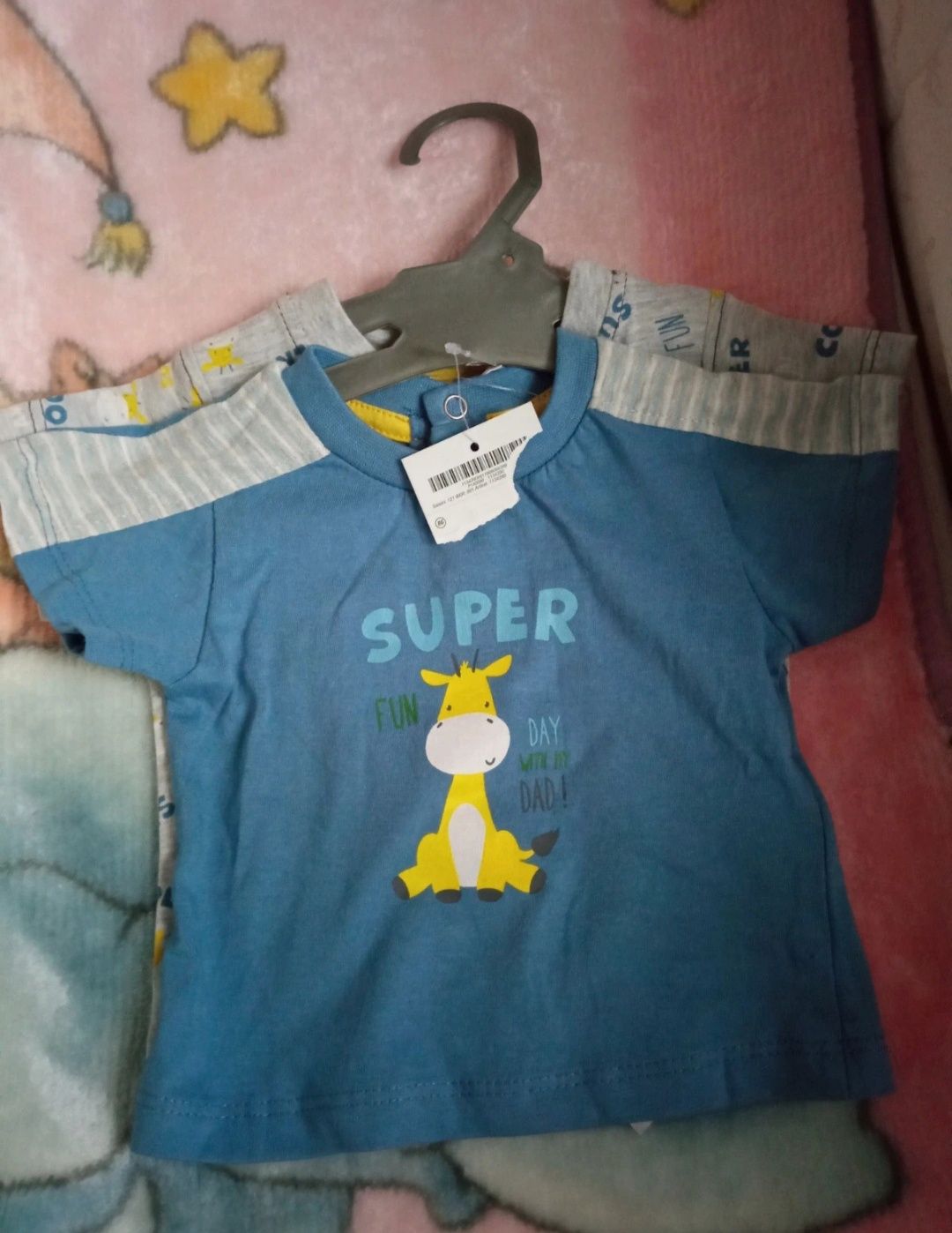 Bluzeczki//t-shirty 2szt niemowlęce NOWE r.56 krótki rękaw