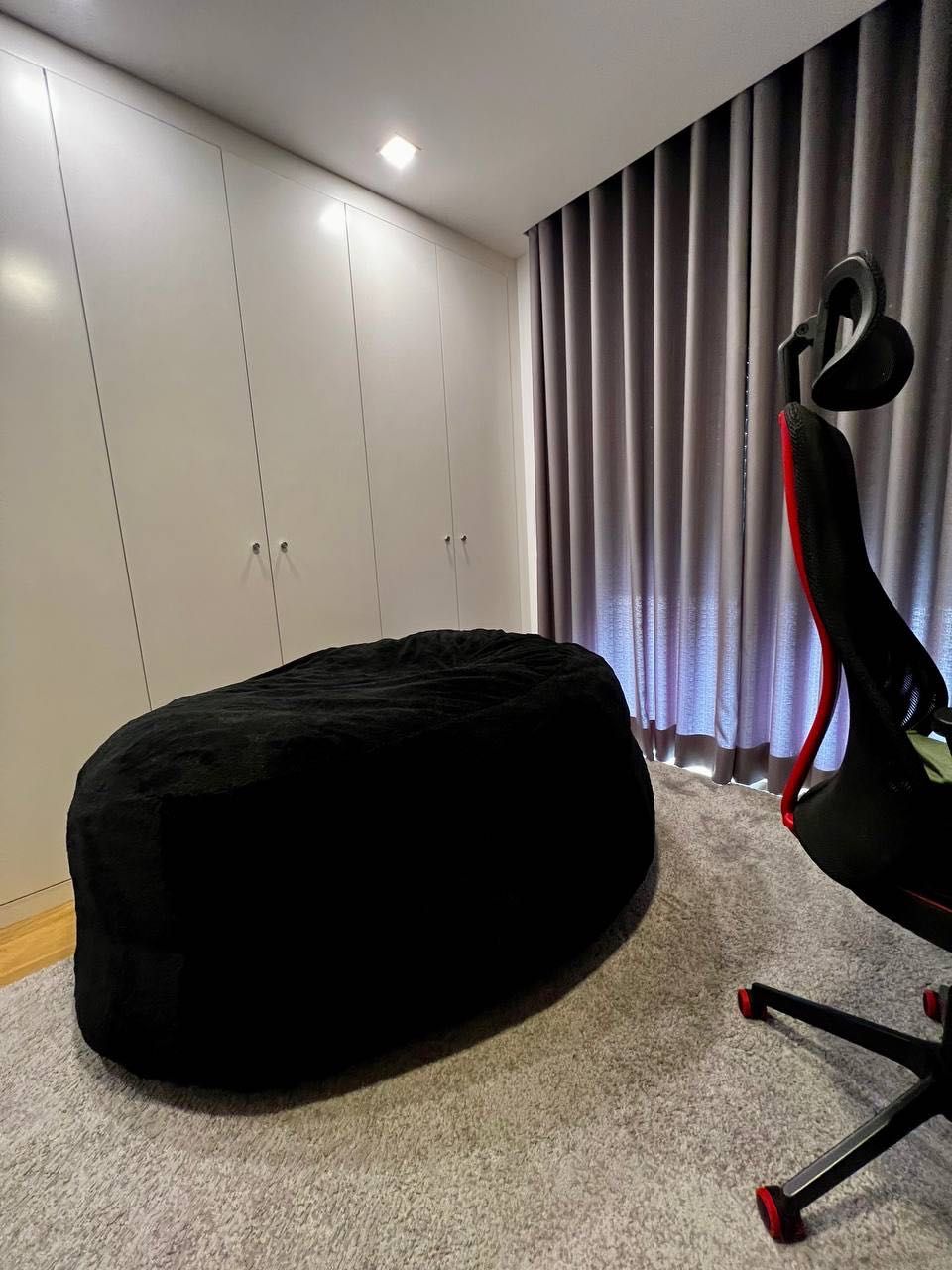 Pufe XXL com Enchimento – Super Macio e Confortável – 150x75cm Preto