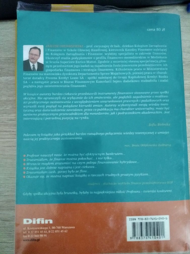 finanse spółki akcyjnej Ostaszewski Janusz