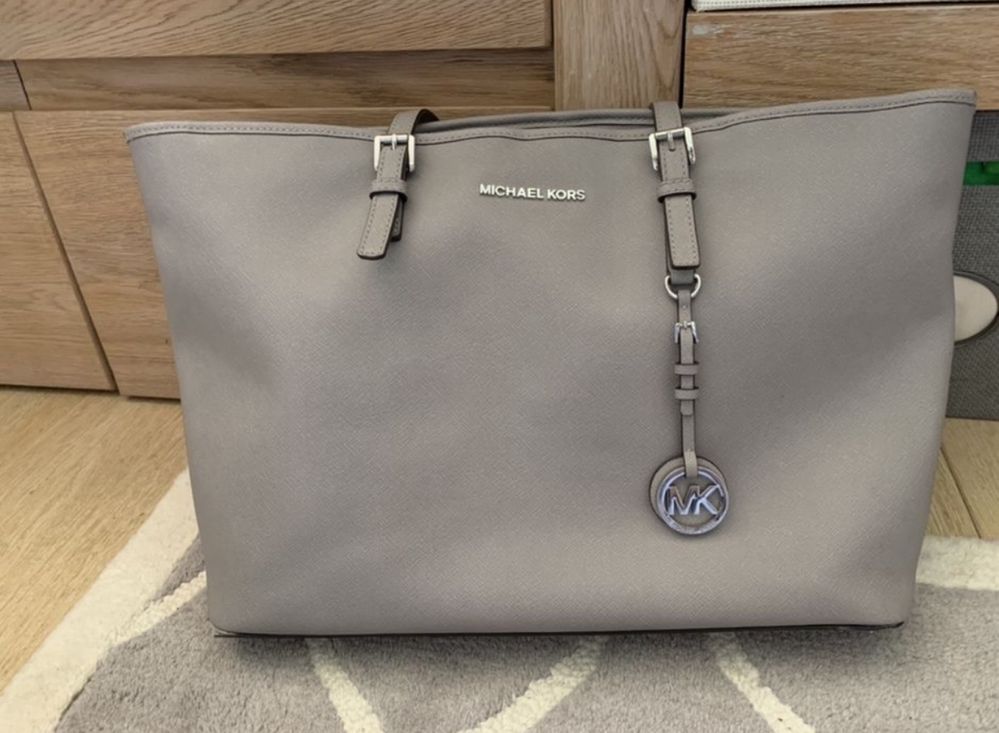 Michael Kors Jet Set szara torebka skóra