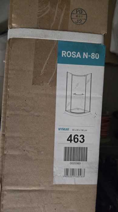Kabina prysznicowa 80 nowa chrom szkło półokrągła Rosa