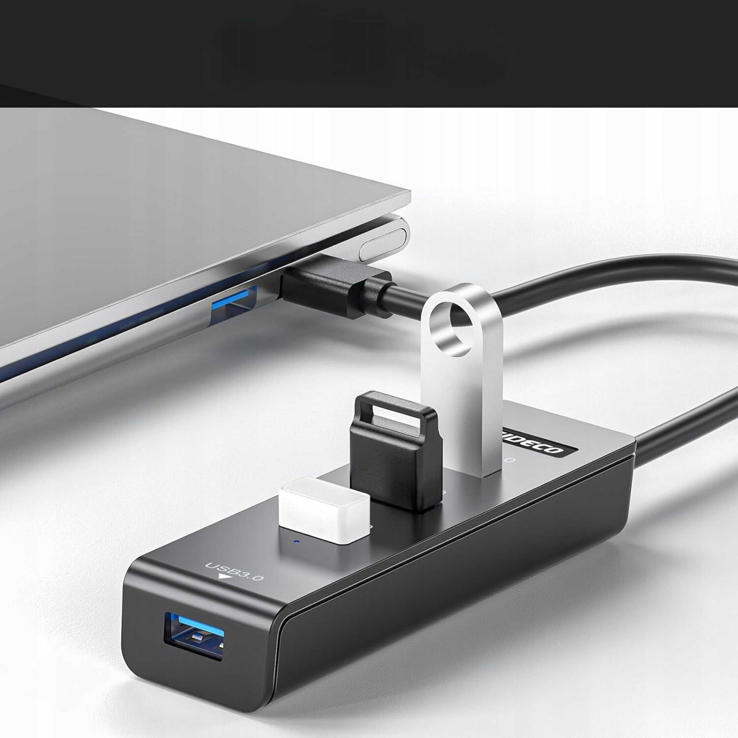 Hub USB Fideco Rozdzielacz portów USB i TYPU C 4 portów