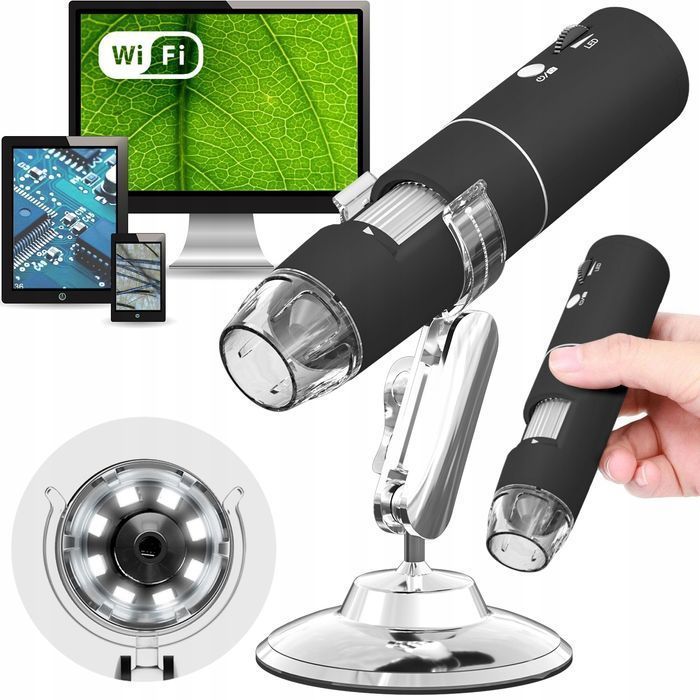 Mikroskop Cyfrowy Do Tel Pc 1000x 2MP 8 LED WiFi