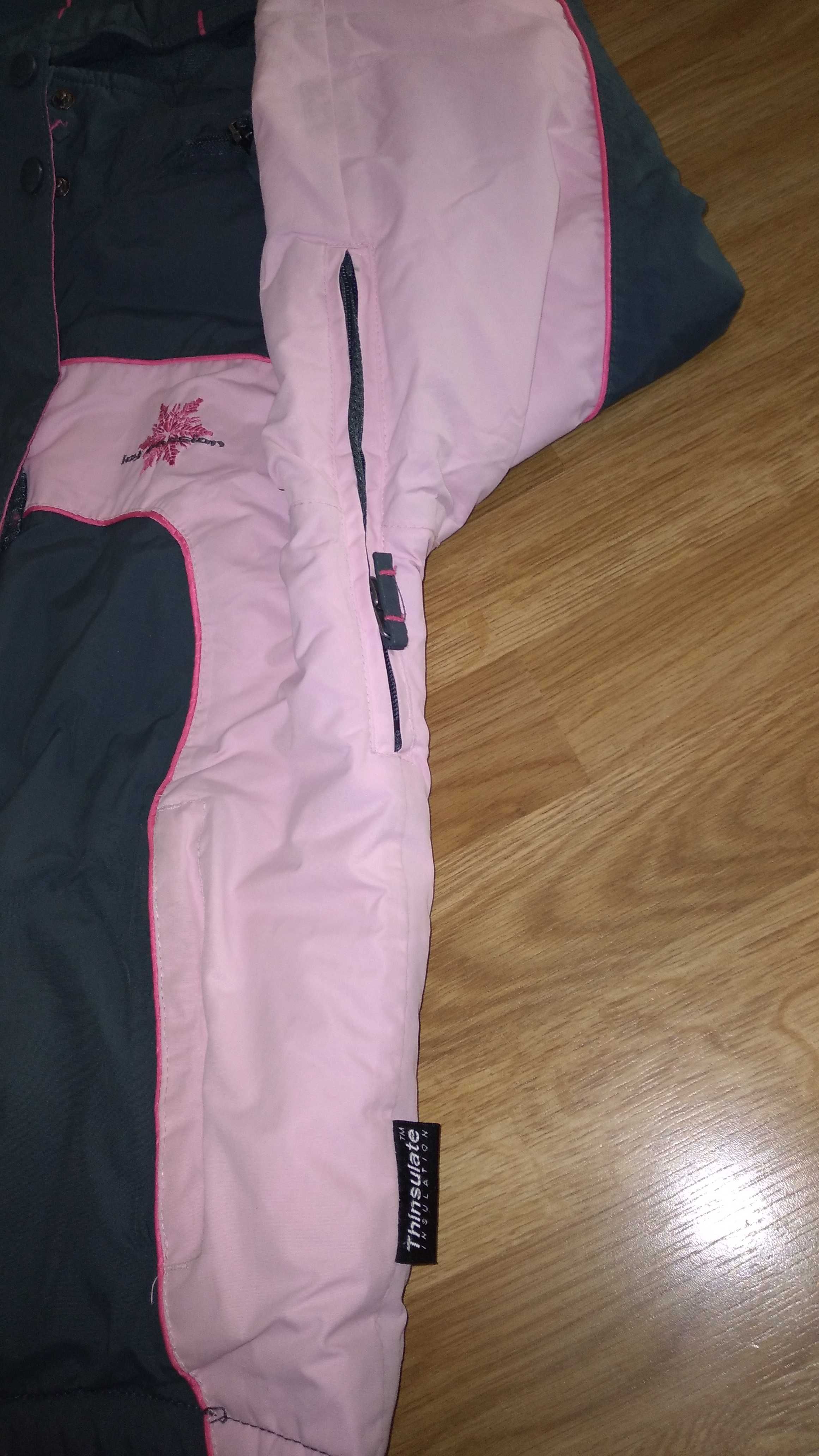 Куртка лыжная на 13-14лет 152р.Alive серая с розовым
