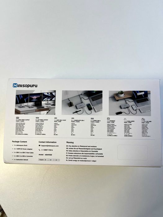 Minisopuru MD6950D DisplayLink Docking Station Triple Monitor