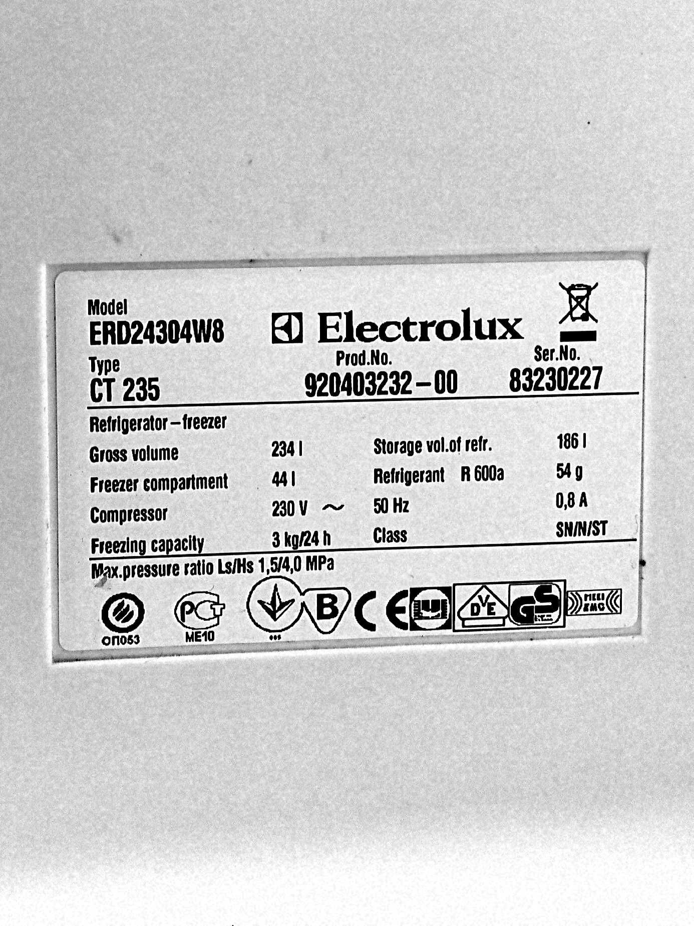 Skraplacz do lodówki ELECTROLUX model ERD24304W8