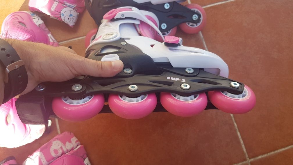 Patins em linha menina e acessórios