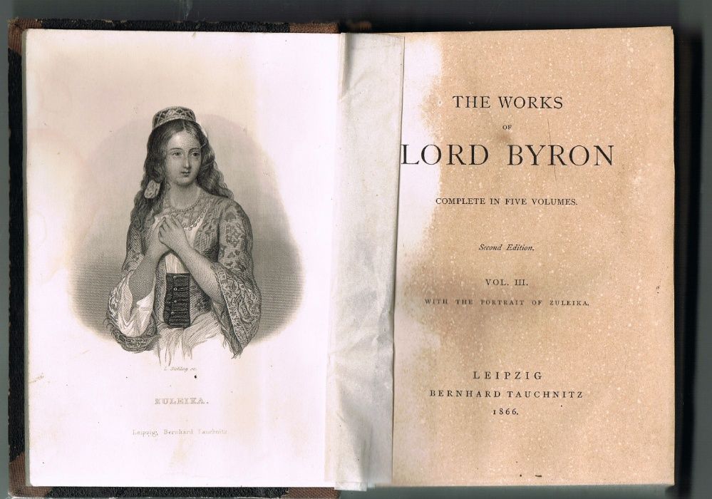 Lord Byron, Vol. 3 oryginał w j.angielskim ,1866, oprawa z epoki