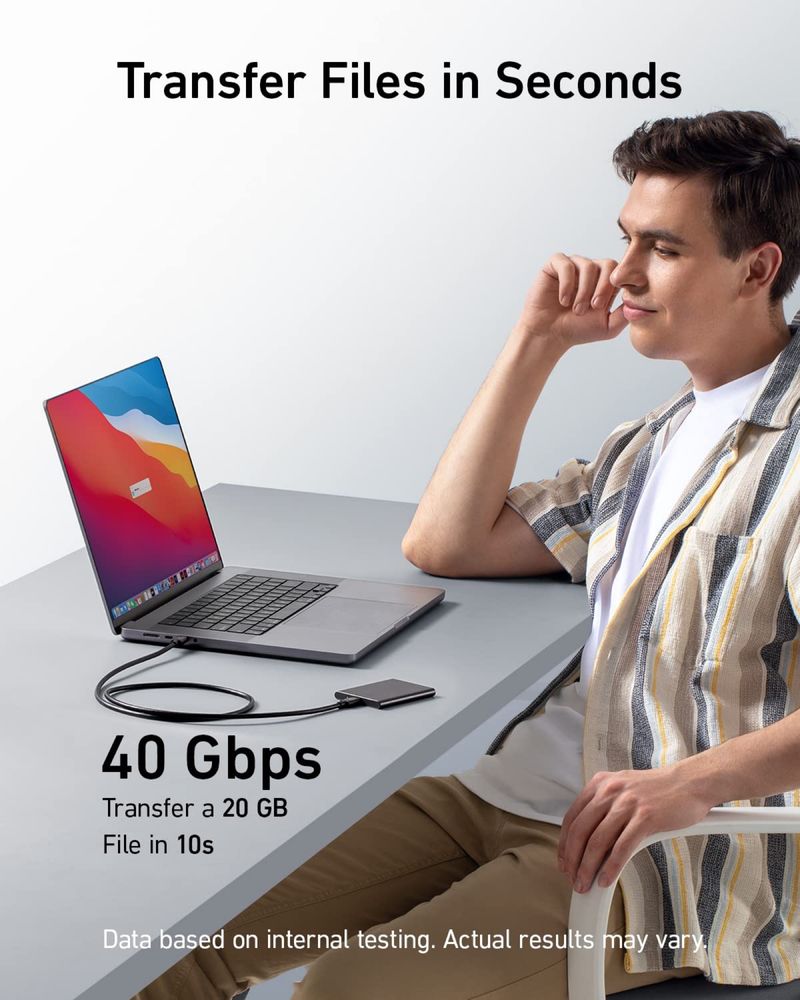 Кабель Anker 515, 240W, USB 4 Data Cable 40 Gbps, 8K HD, Thunderbolt 4