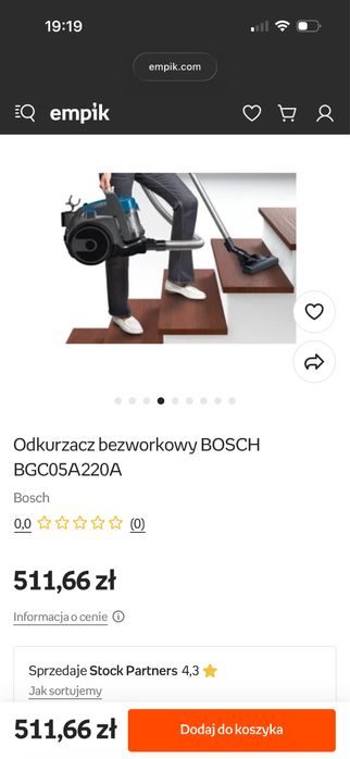Stan idelany! Bosch bezworkowy odkurzacz nowy model