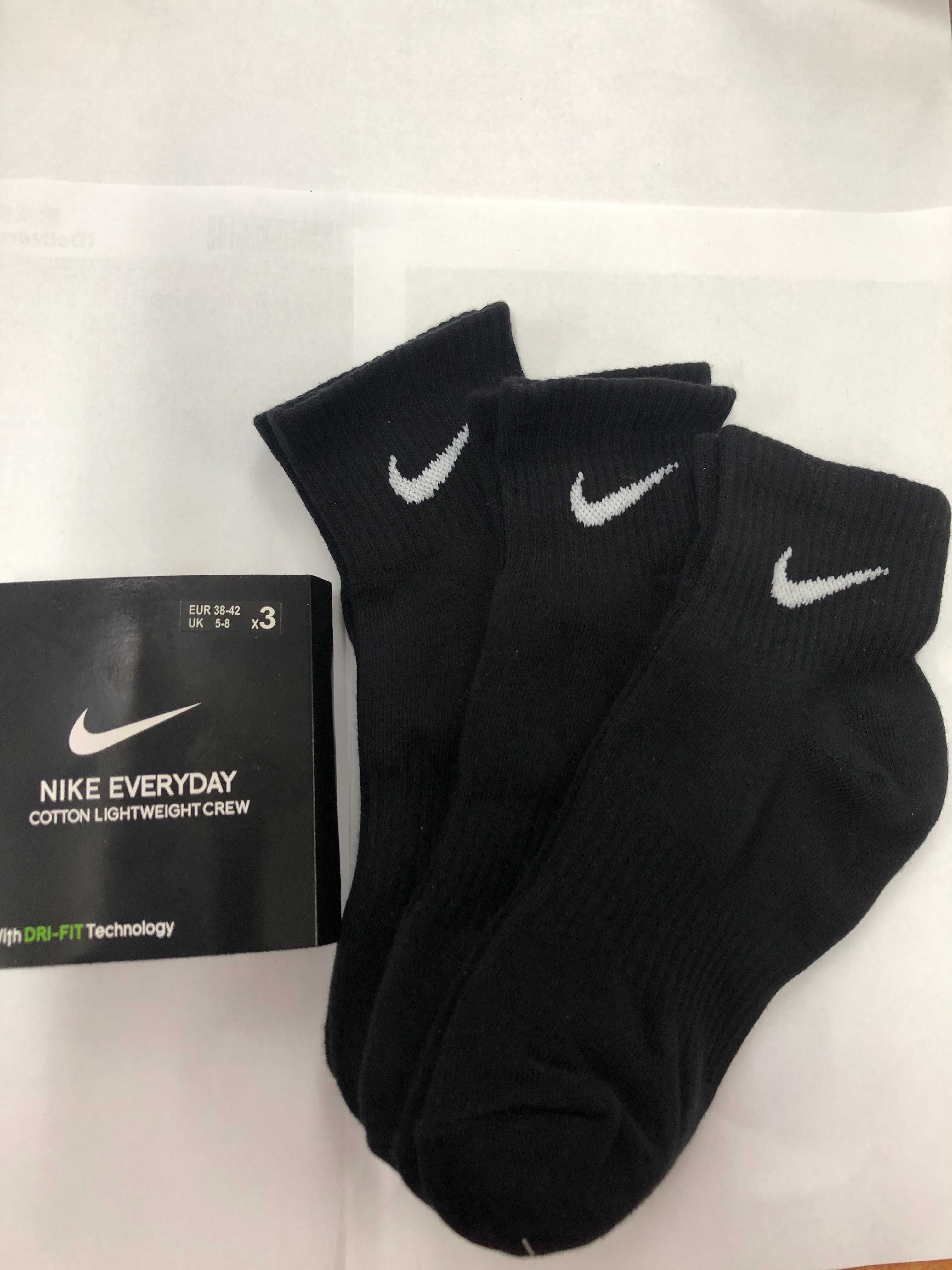 12 par skarpet Nike z czystego bawełny. Czarne, krótkie, Rozmiar L / M