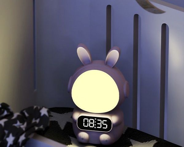 Нічник годинник будильник з таймером Кролик Rabbit clock для дітей на